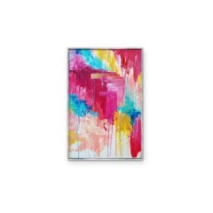 Abstract Pink n Blue Yağlı Boya Dokulu Tablo