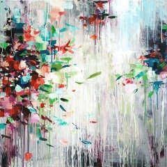 Renkli Yapraklar Yağlı Boya Dokulu Tablo