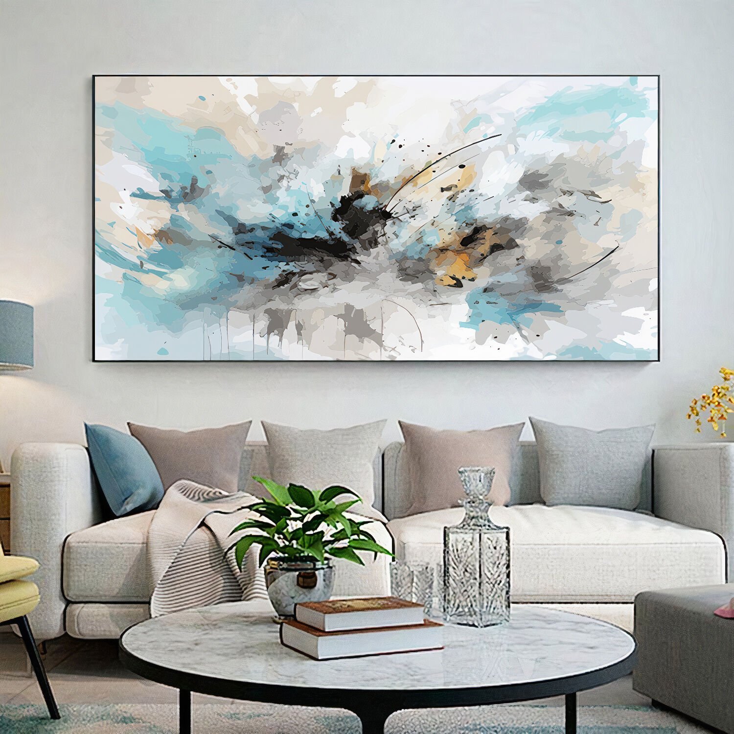 Yağlı Boya Dokulu Soyut Tablo