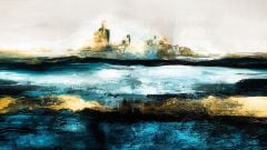 Blue Sea Abstract Yağlı Boya Dokulu Tablo