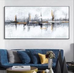 Abstract Stripes Yağlı Boya Dokulu Tablo