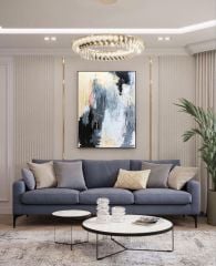 Bej Fırça Dokulu Yağlı Boya Tablo