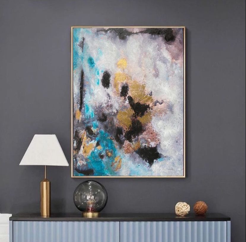 Blue Shades Yağlı Boya Dokulu Tablo