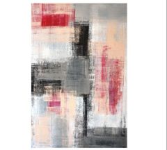 Çizgisel Görünümlü Yağlı Boya Dokulu Tablo