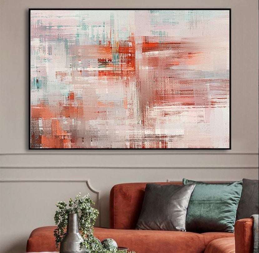 Renkli Çizgiler Yağlı Boya Dokulu Tablo