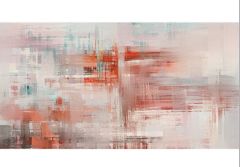 Renkli Çizgiler Yağlı Boya Dokulu Tablo