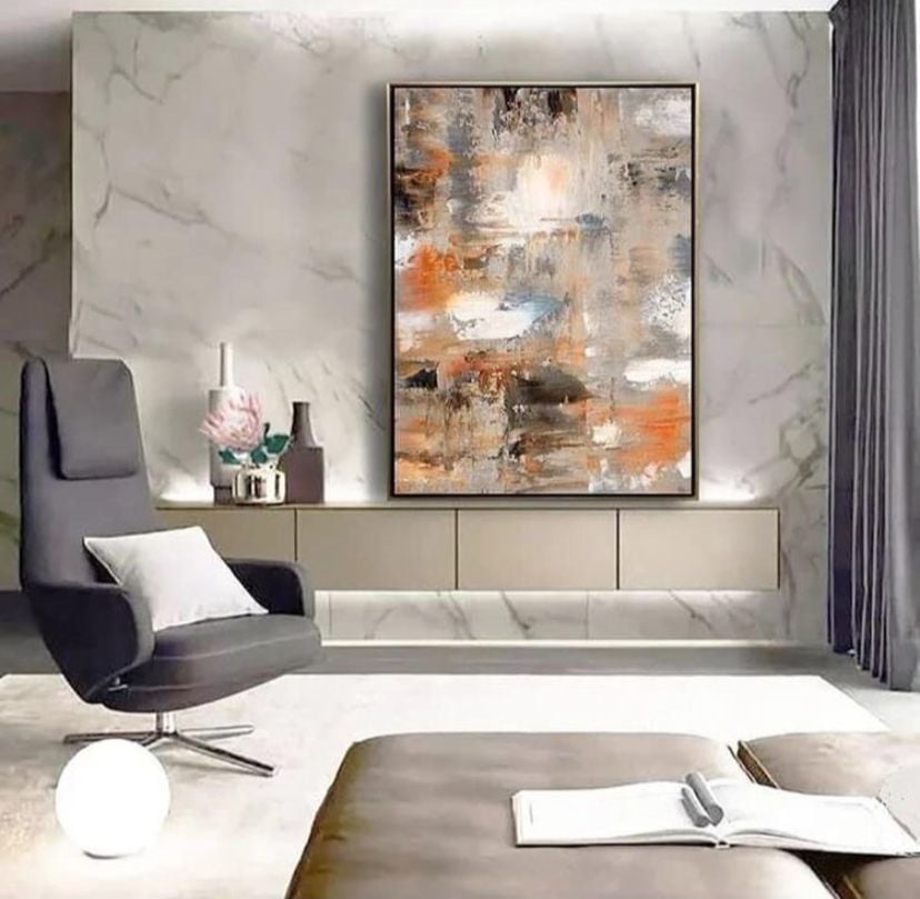 Gölgeli Yağlı Boya Dokulu Tablo