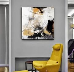 Black Hareli Yağlı Boya Dokulu Tablo