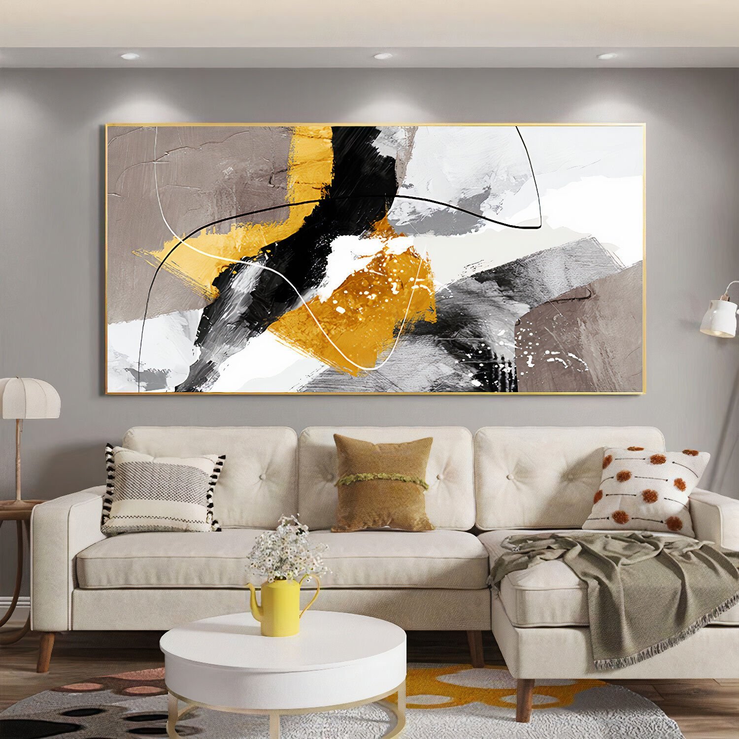 Yağlı Boya Dokulu Soyut Tablo