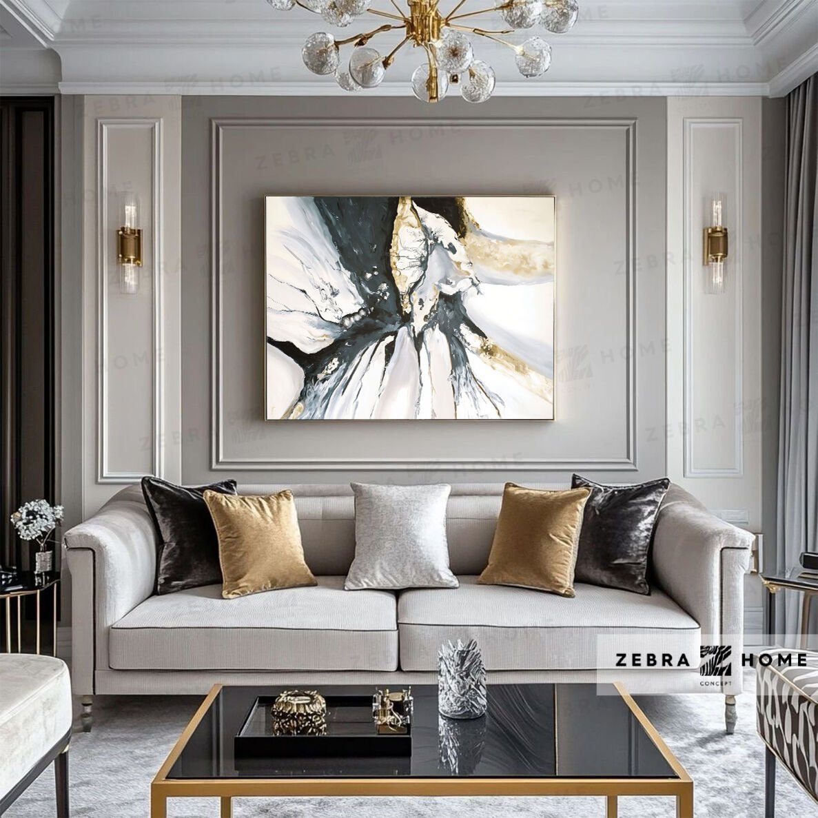 Yağlı Boya Dokulu Soyut Tablo