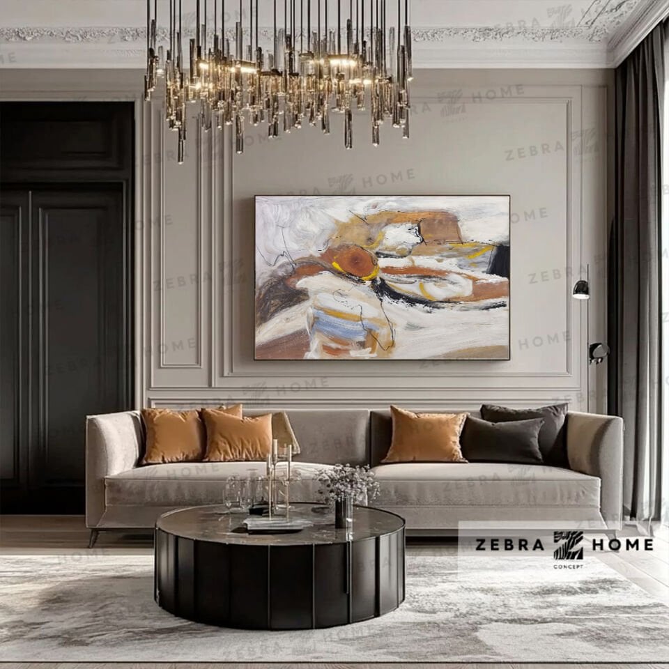 Yağlı Boya Dokulu Soyut Tablo