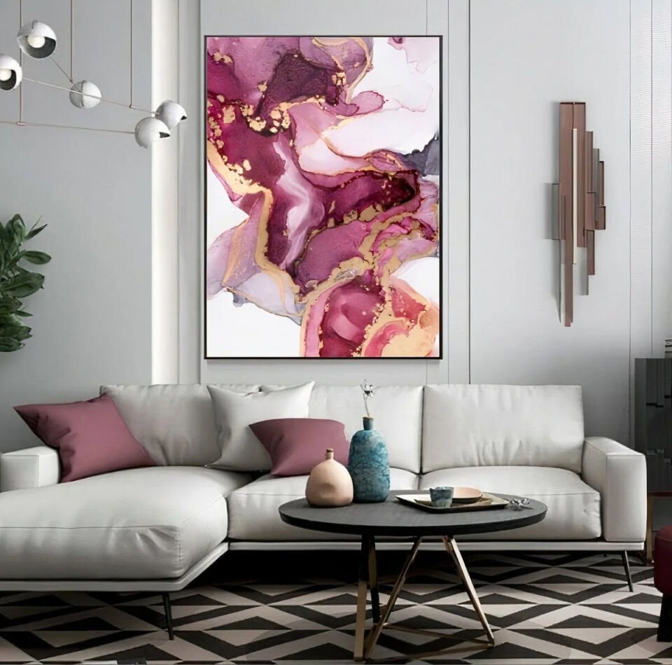 Yağlı Boya Dokulu Soyut  Tablo