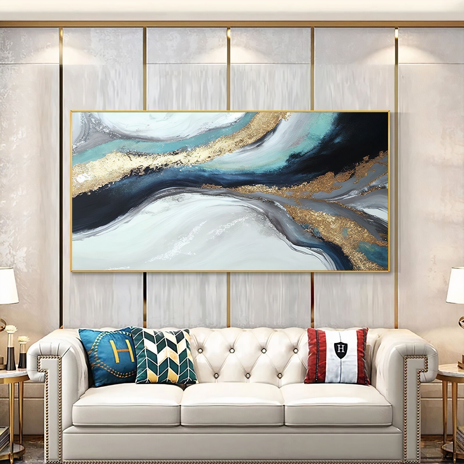 Yağlı Boya Dokulu Soyut Tablo