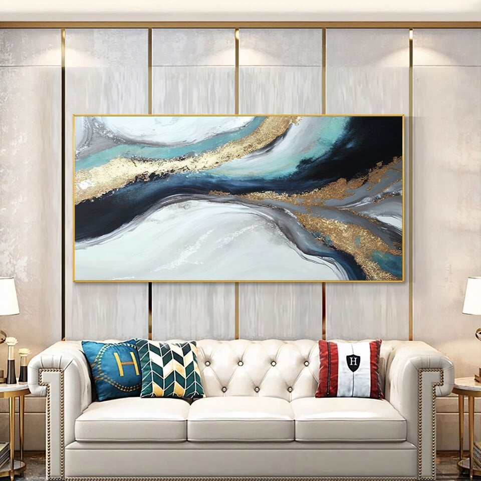 Yağlı Boya Dokulu Soyut Tablo