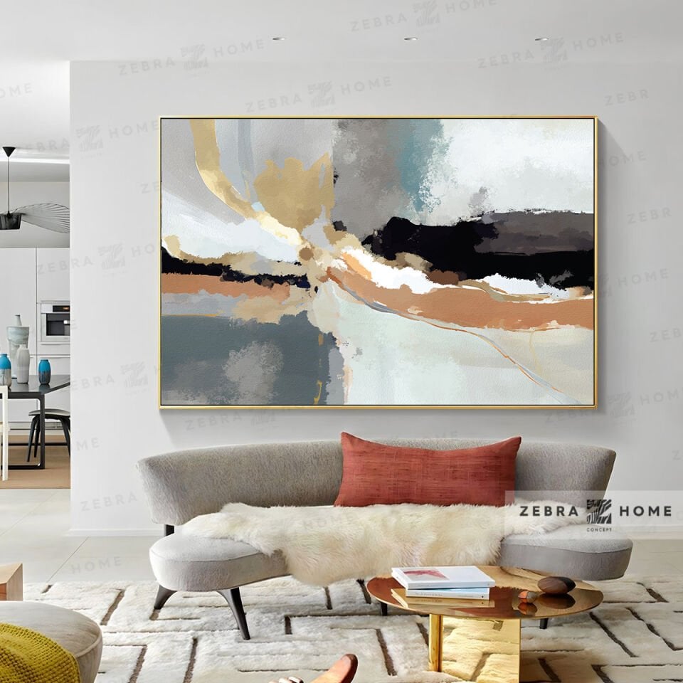 Yağlı Boya Dokulu Soyut Tablo