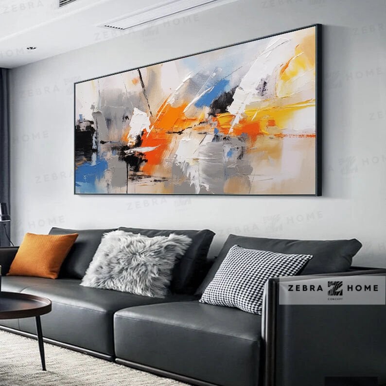 Yağlı Boya Dokulu Soyut Tablo