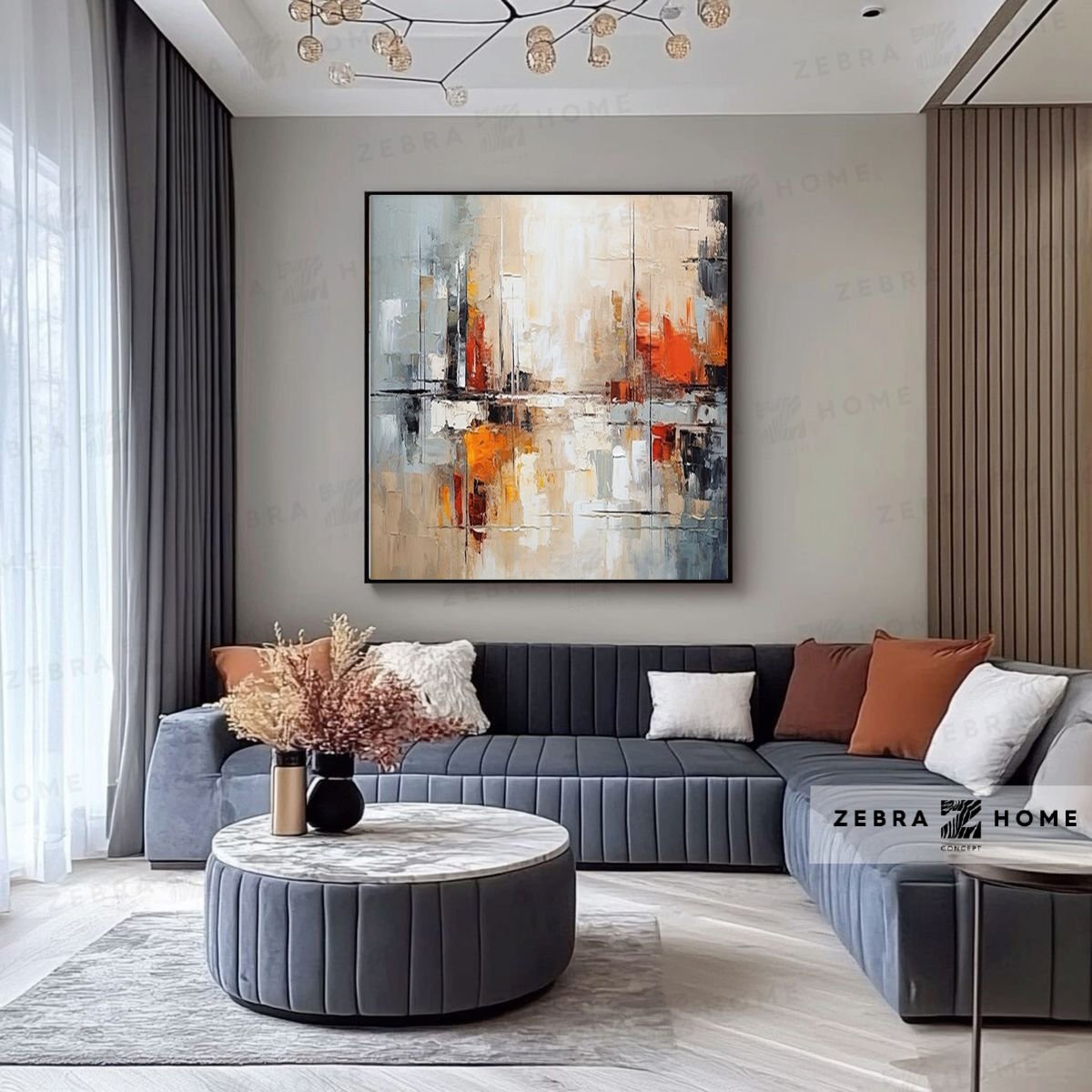 Yağlı Boya Dokulu Soyut Tablo