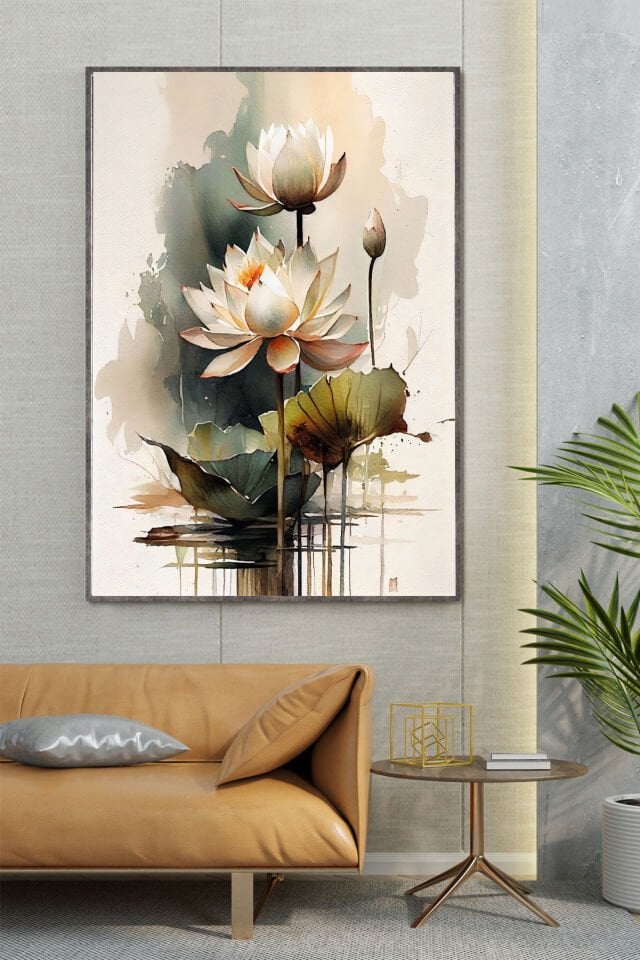 Yağlı Boya Dokulu Çiçek Tablo