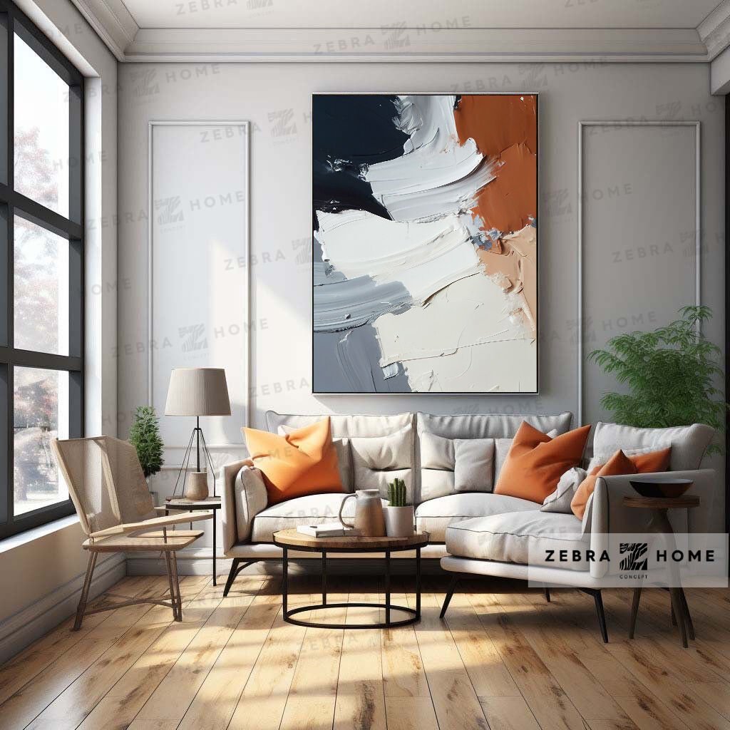 Yağlı Boya Dokulu Soyut Tablo