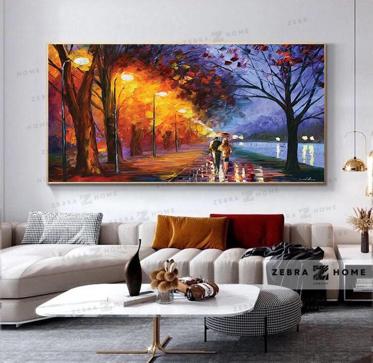 Yağlı Boya Dokulu Şehir Tablo