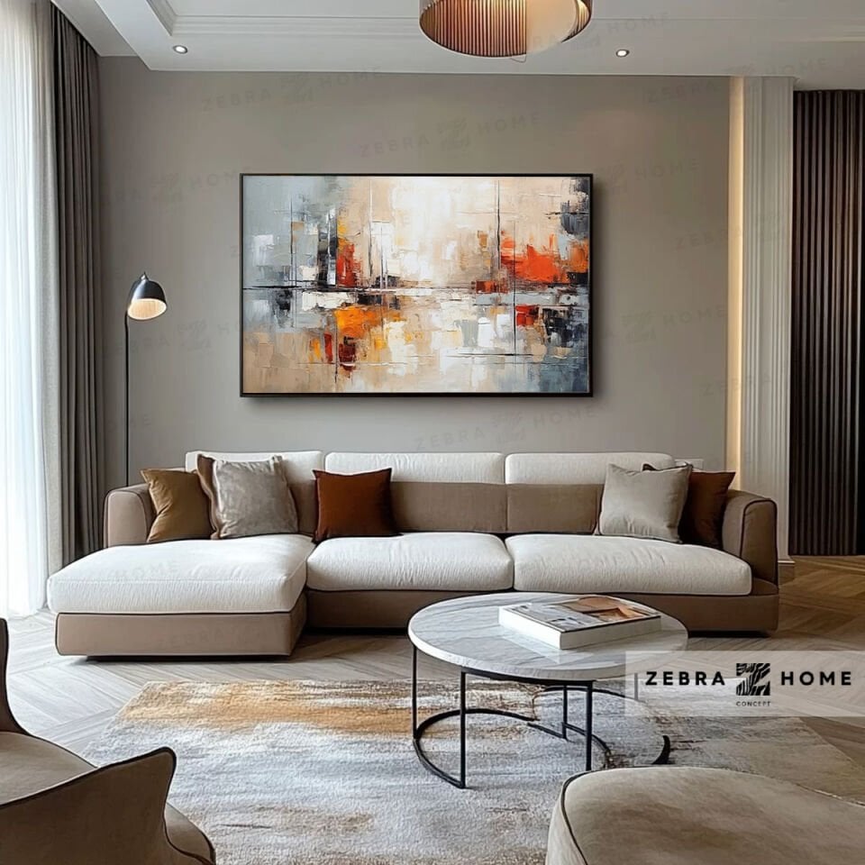 Yağlı Boya Dokulu Soyut Tablo