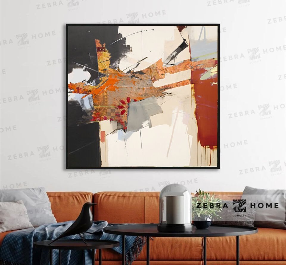 Yağlı Boya Dokulu Soyut Tablo