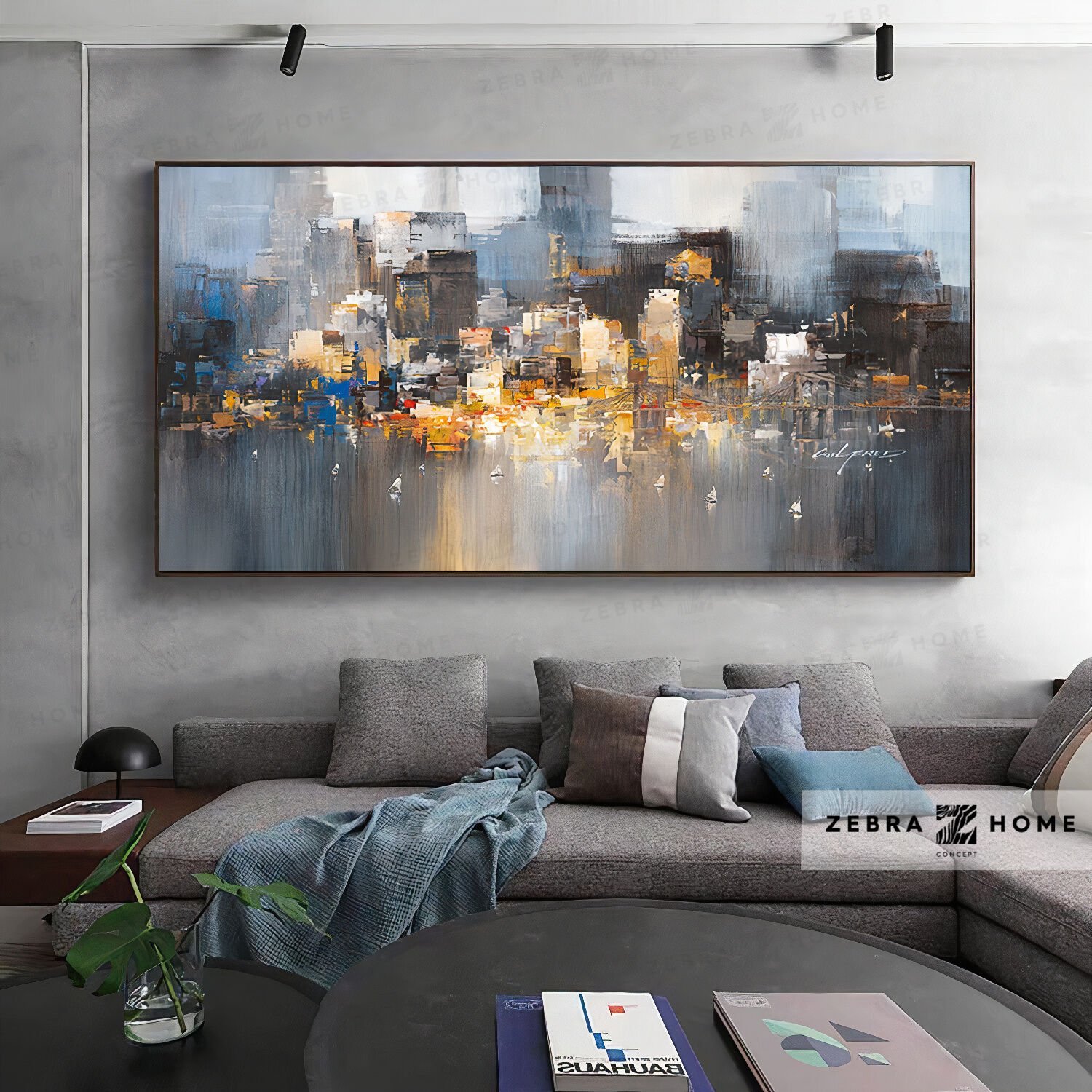 Yağlı Boya Dokulu Şehir Tablo