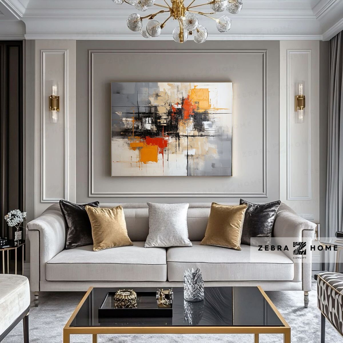 Yağlı Boya Dokulu Soyut Tablo