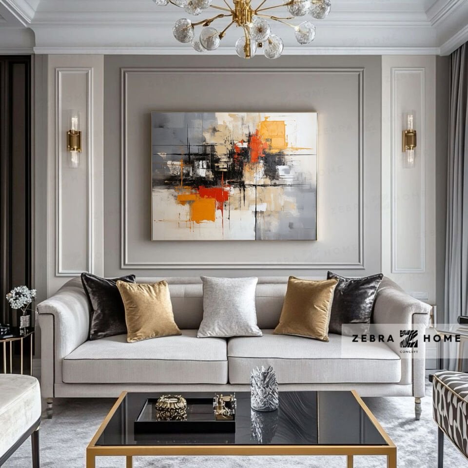 Yağlı Boya Dokulu Soyut Tablo