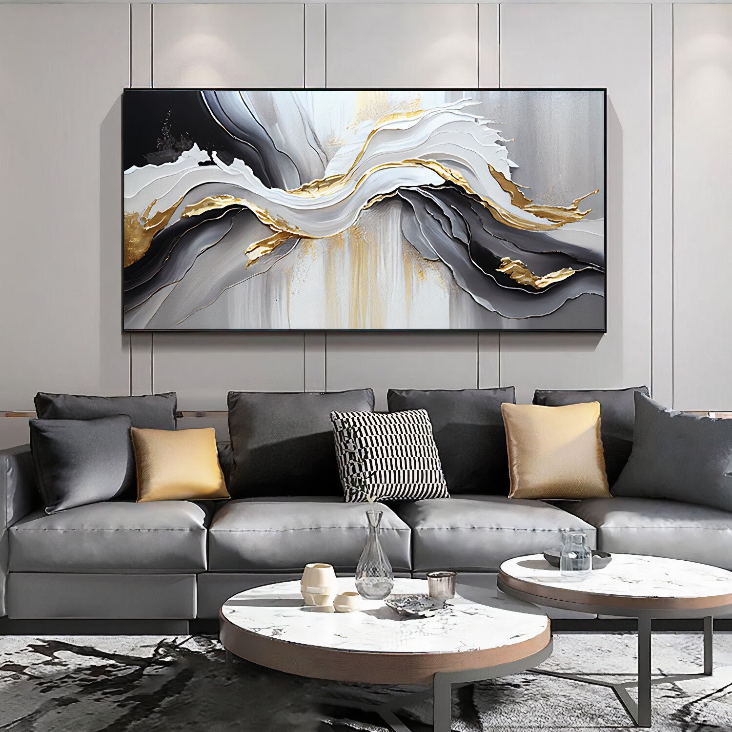 Yağlı Boya Dokulu Soyut Tablo