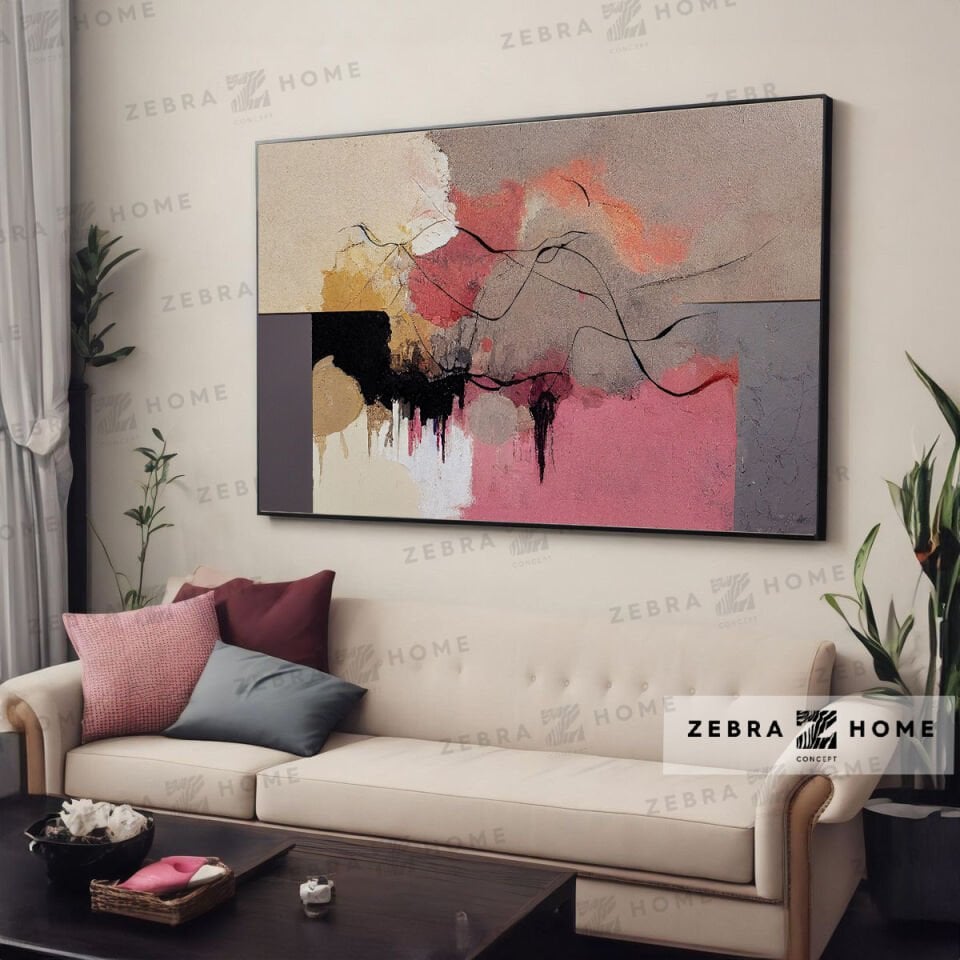 Yağlı Boya Dokulu Soyut Tablo