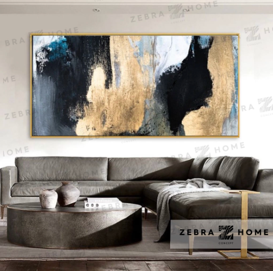 Black Mustard Soyut Yağlı Boya Dokulu Tablo