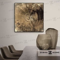 Brown Circle Yağlı Boya Dokulu Tablo