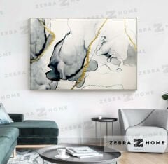 Gold Varak Marble Yağlı Boya Dokulu Tablo