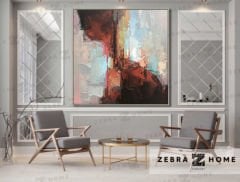 Red Tornado Abstract Yağlı Boya Dokulu Tablo