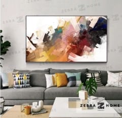 Soyut Fırça Darbeleri Yağlı Boya Dokulu Tablo