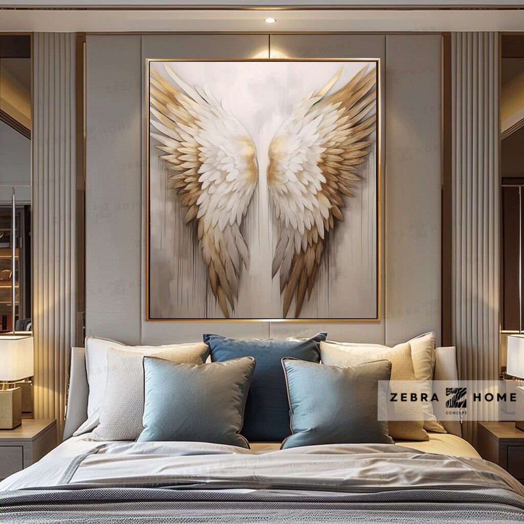 Yağlı Boya Dokulu Melek Kanadı Tablo