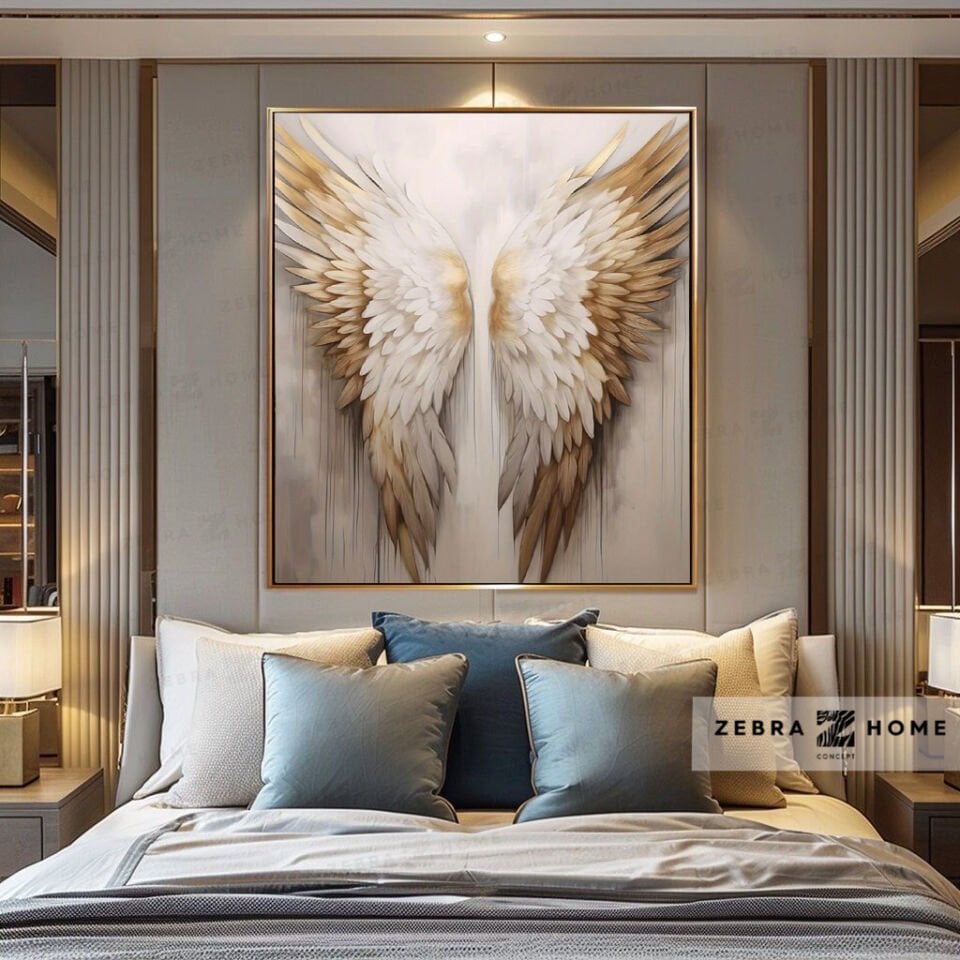 Yağlı Boya Dokulu Melek Kanadı Tablo