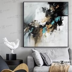 Black Splash Yağlı Boya Dokulu Tablo