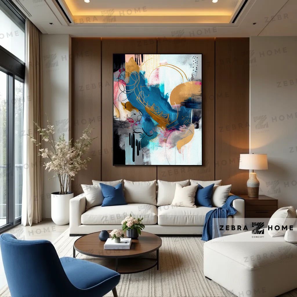 Yağlı Boya Dokulu Soyut Tablo