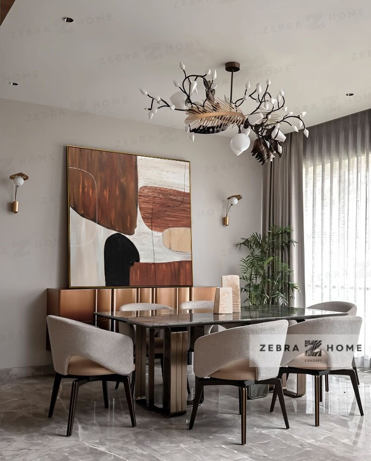 Yağlı Boya Dokulu Soyut Tablo