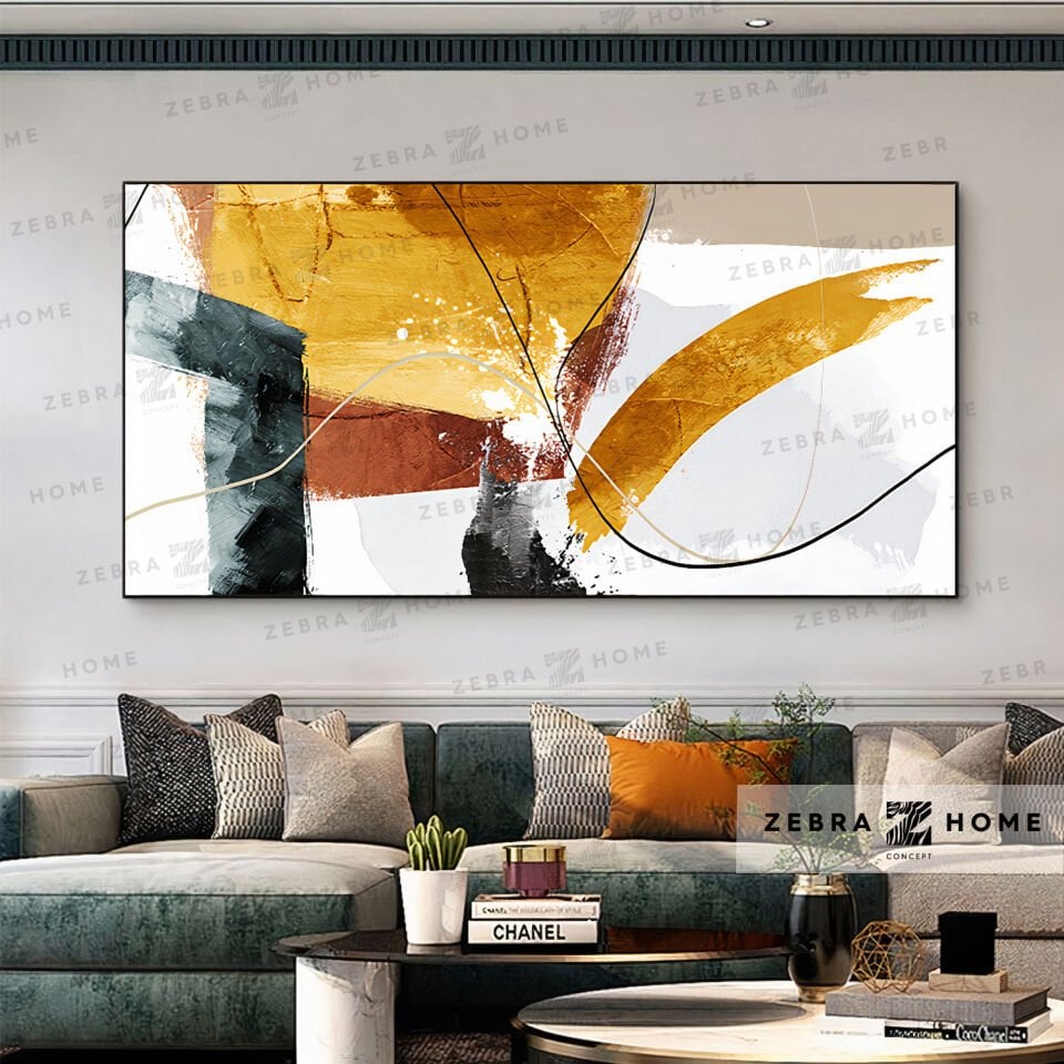 Yağlı Boya Dokulu Soyut Tablo