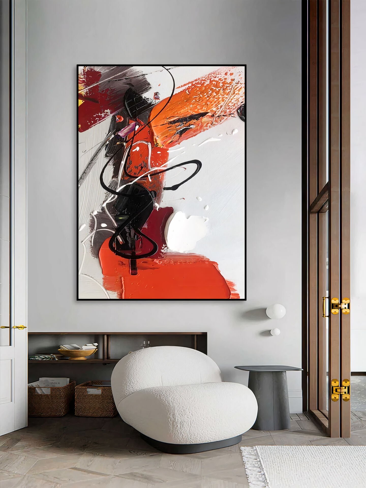 Yağlı Boya Dokulu Soyut Tablo