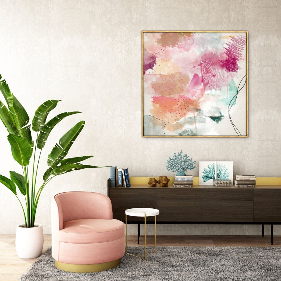 Yağlı boya dokulu soyut tablo