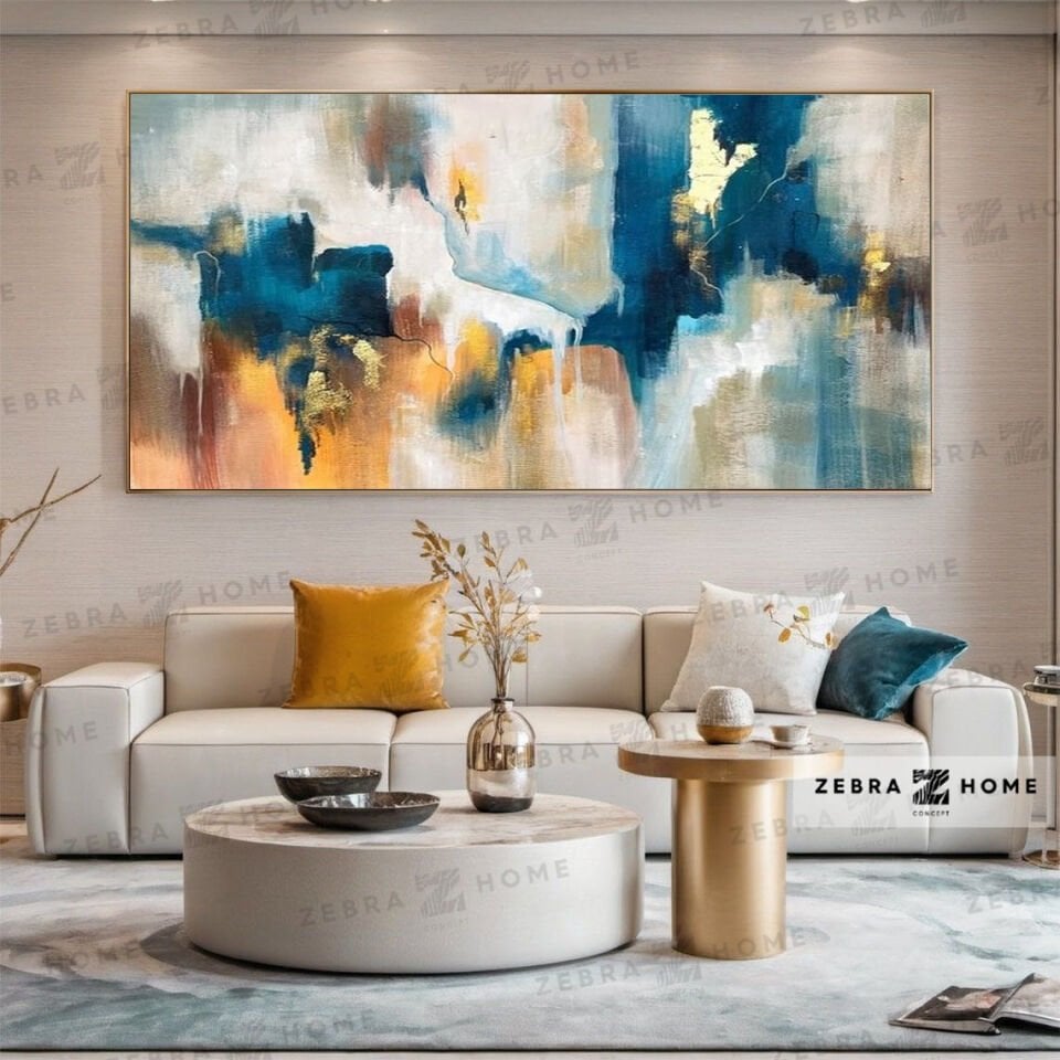 Yağlı Boya Dokulu Soyut Tablo