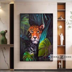 Yağlı Boya Dokulu Kaplan Tablo