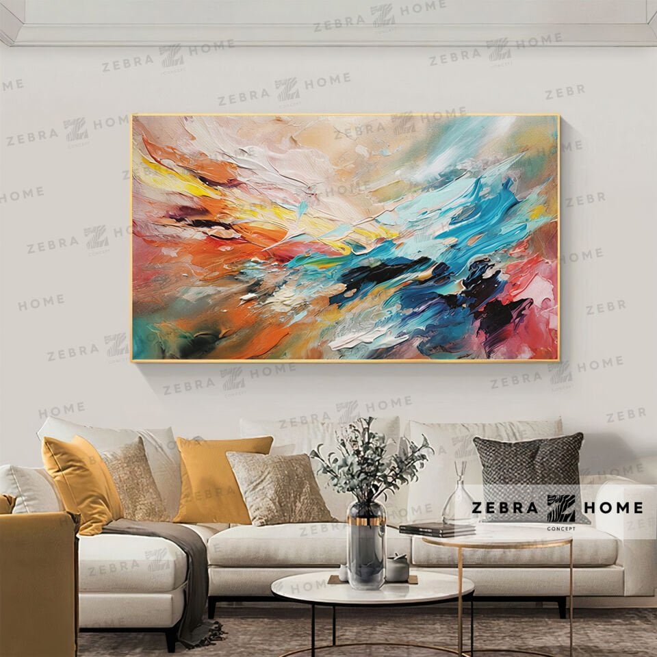 Yağlı Boya Dokulu Soyut Tablo