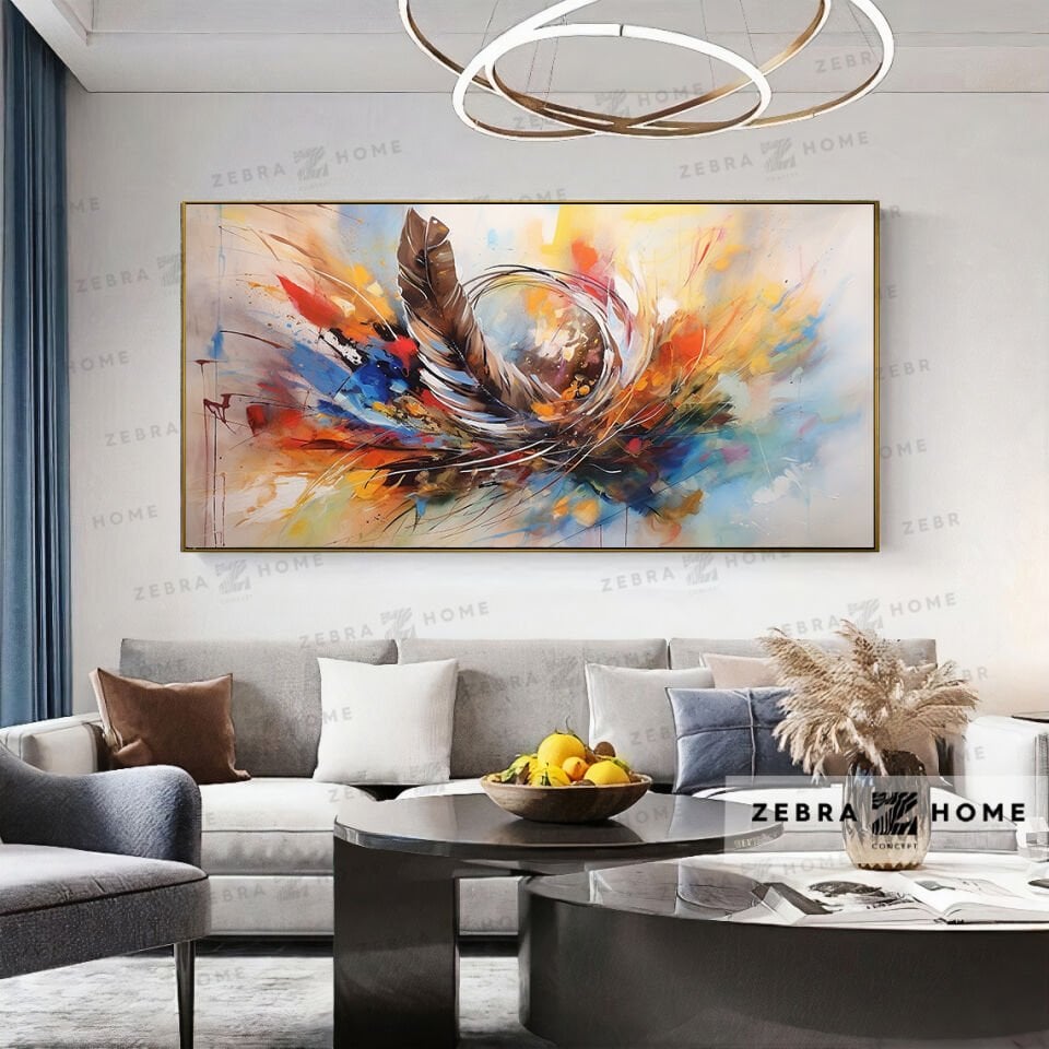 Yağlı Boya Dokulu Soyut Tablo