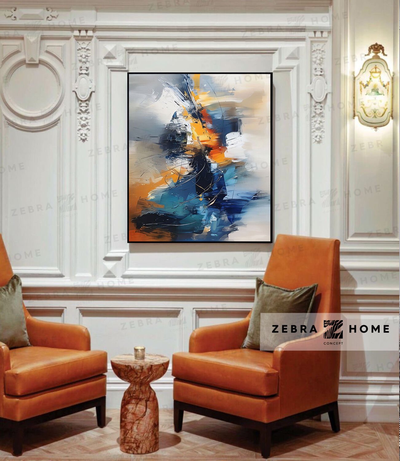 Yağlı Boya Dokulu Soyut Tablo