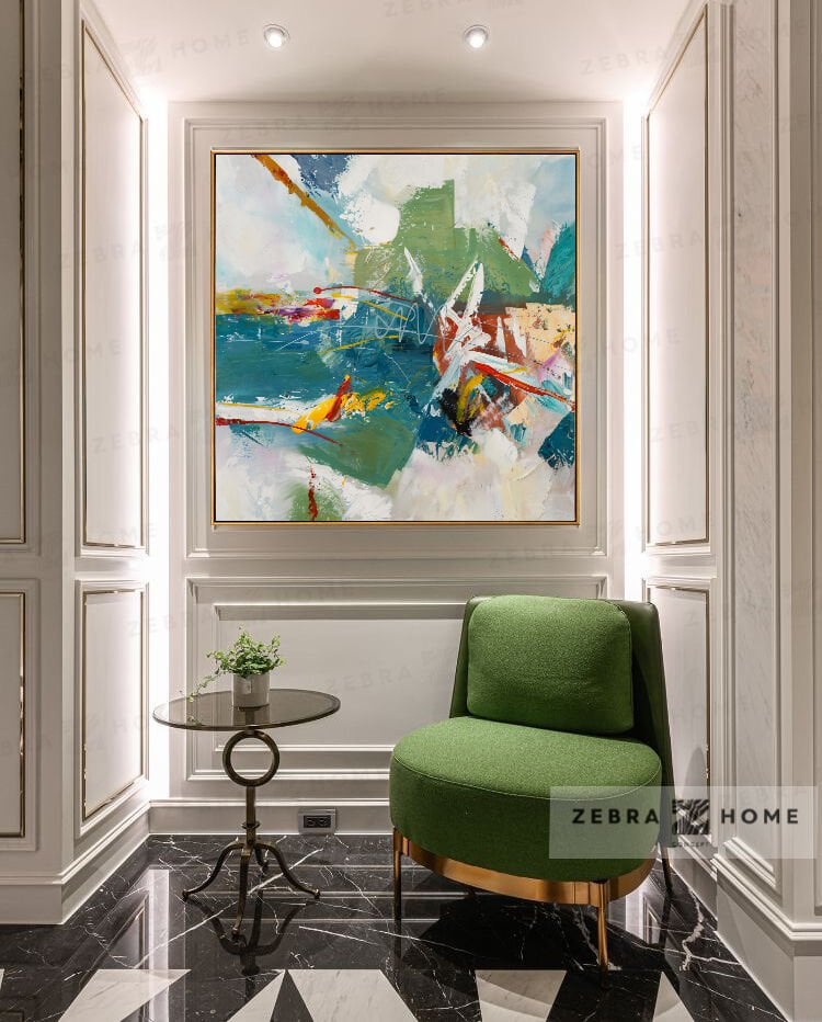 Yağlı Boya Dokulu Soyut Tablo